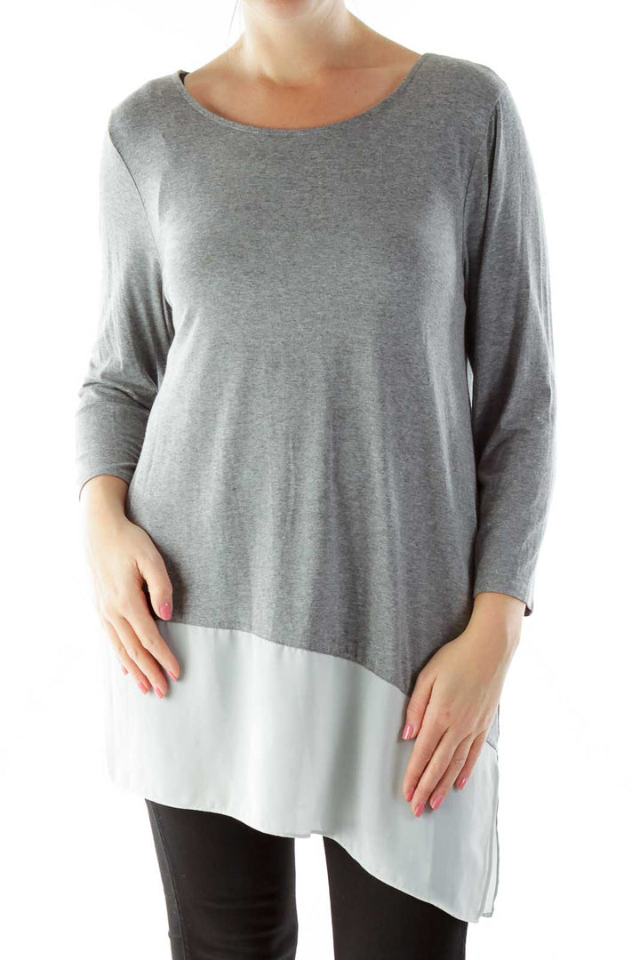 Gray Color Block Tunic