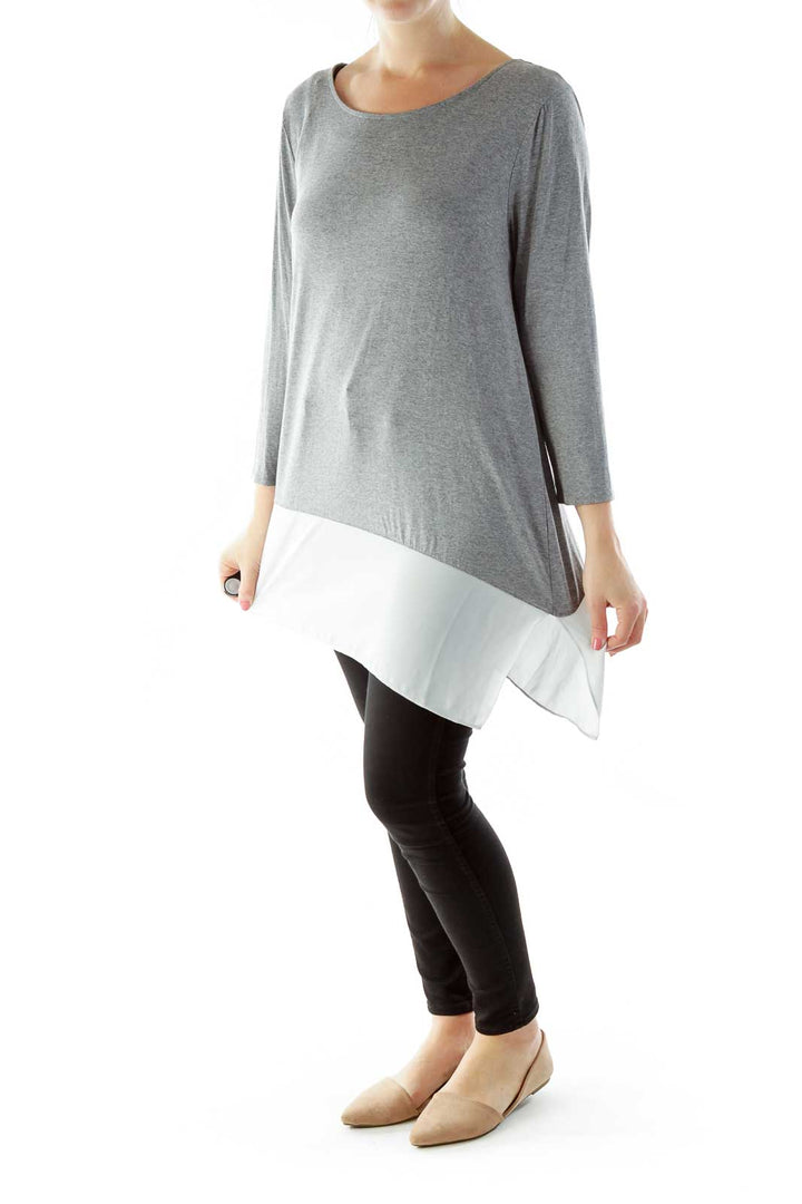 Gray Color Block Tunic