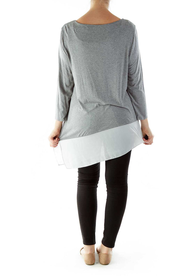 Gray Color Block Tunic