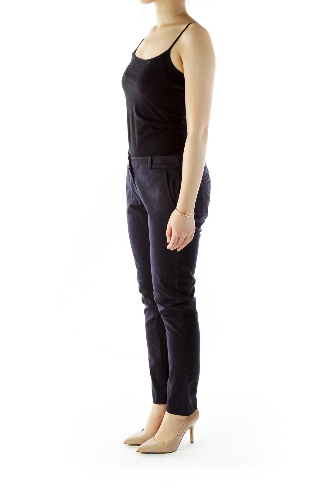 Front view of black MICHAEL Michael Kors slim-fit dress pants