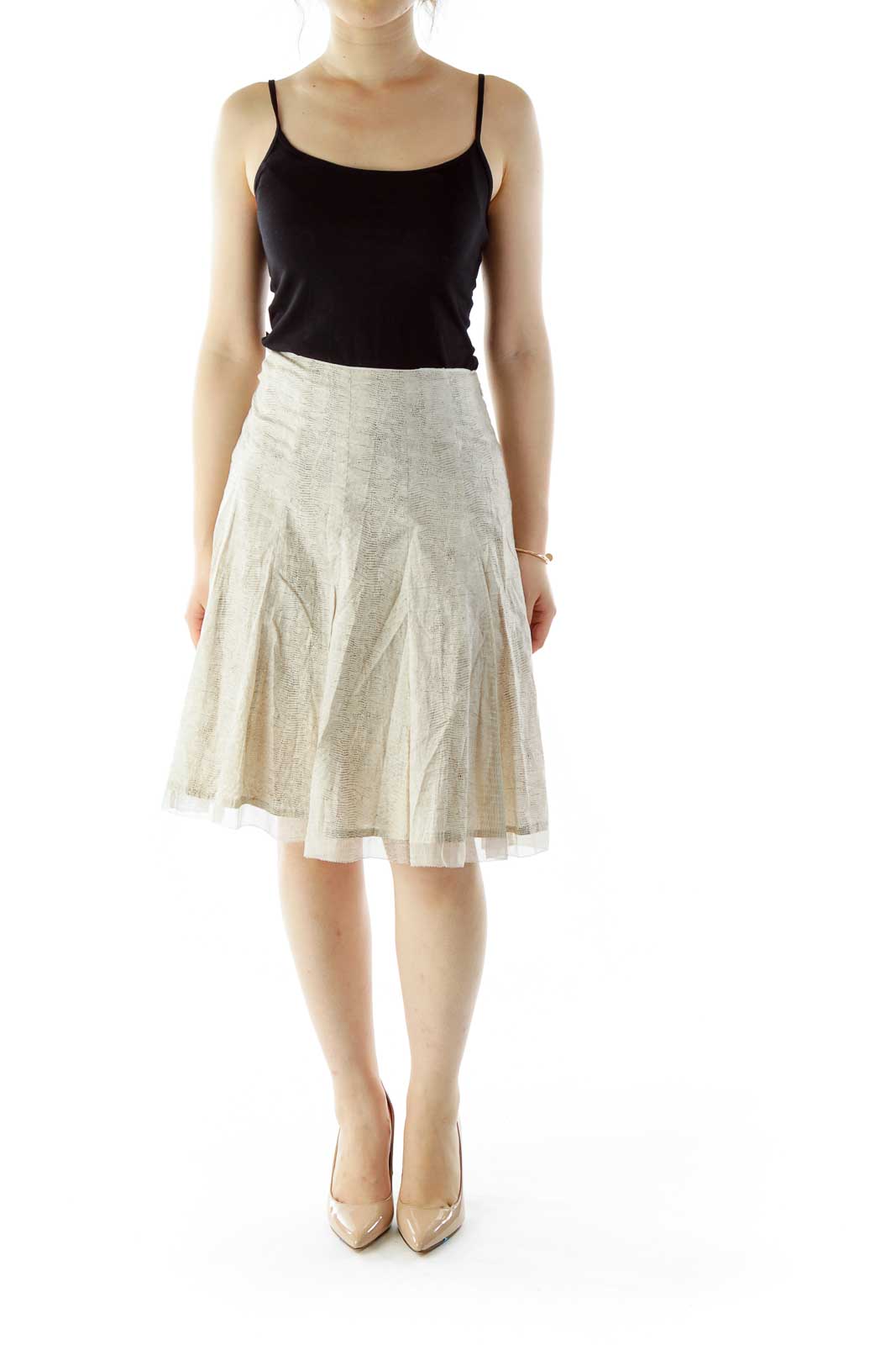 Brown Pleated Skirt