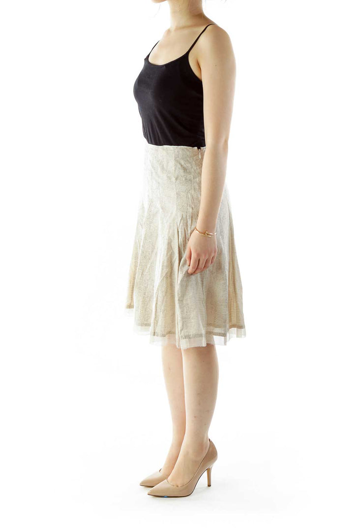 Brown Pleated Skirt