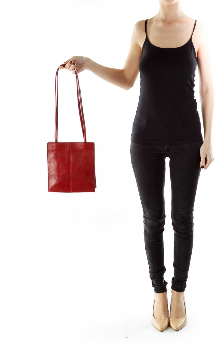 Red Leather Shoulder Bag