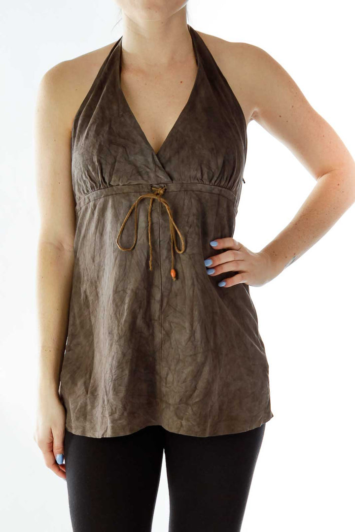 Brown Suede Halter Top