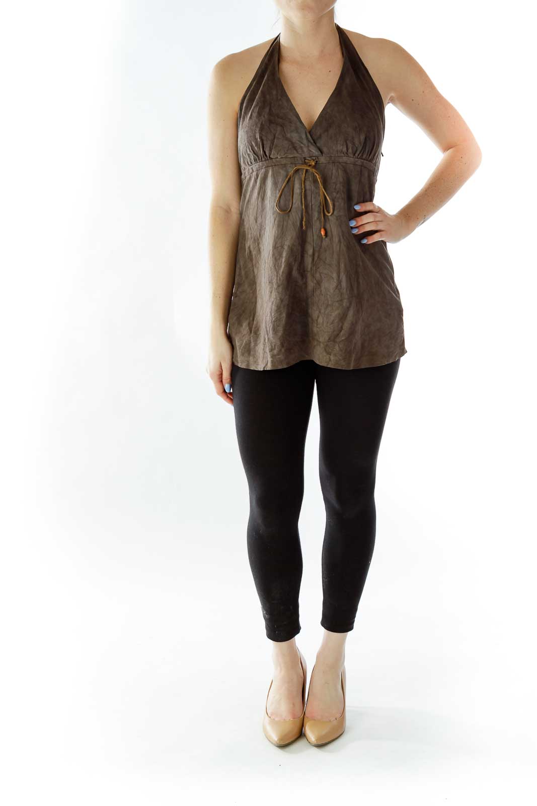 Brown Suede Halter Top