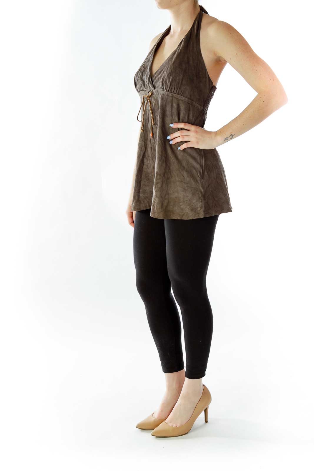 Brown Suede Halter Top