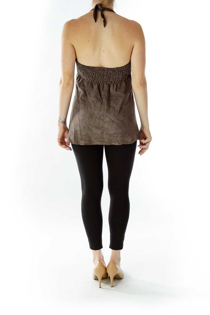 Brown Suede Halter Top