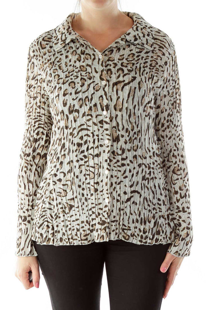 Black Brown Leopard Blouse