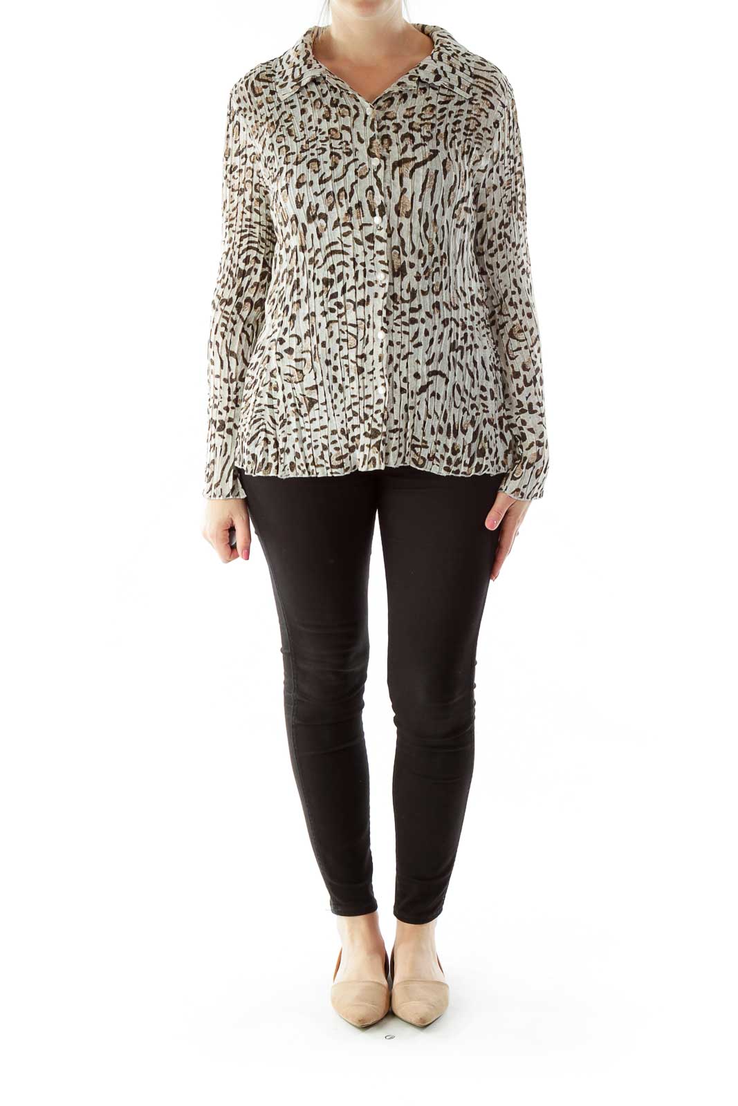 Black Brown Leopard Blouse