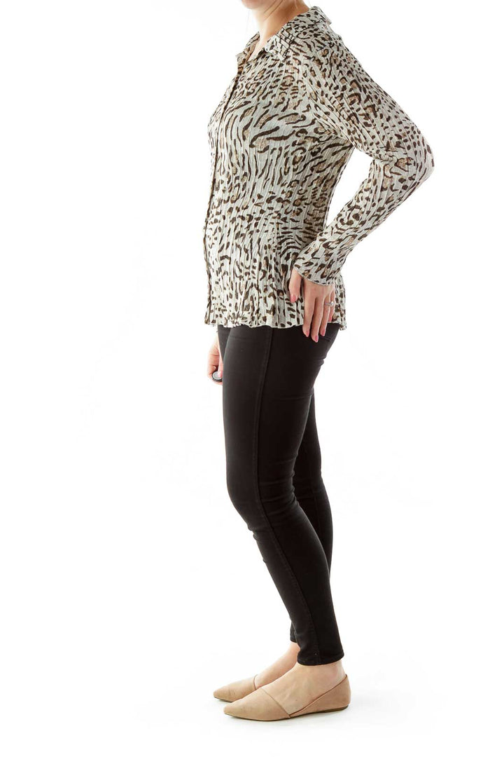 Black Brown Leopard Blouse