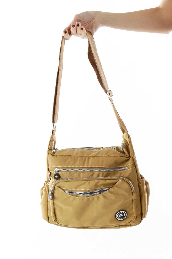 Brown Pocketed Cross-body Bag