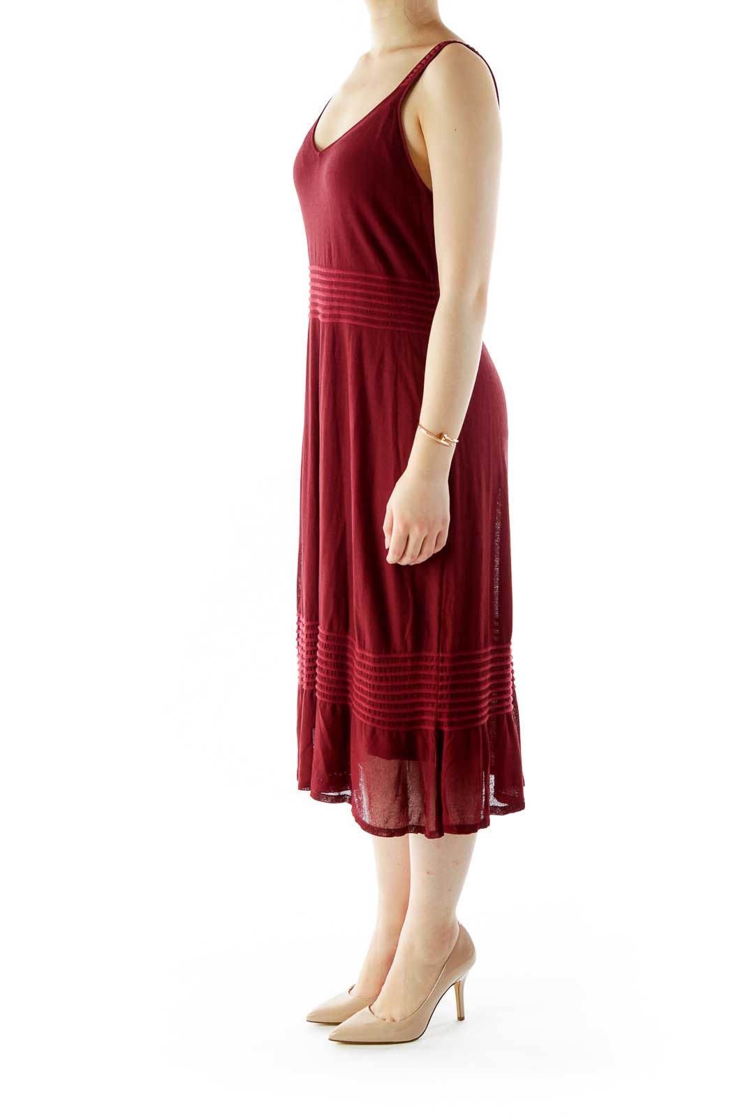 Burgundy Silk Dress