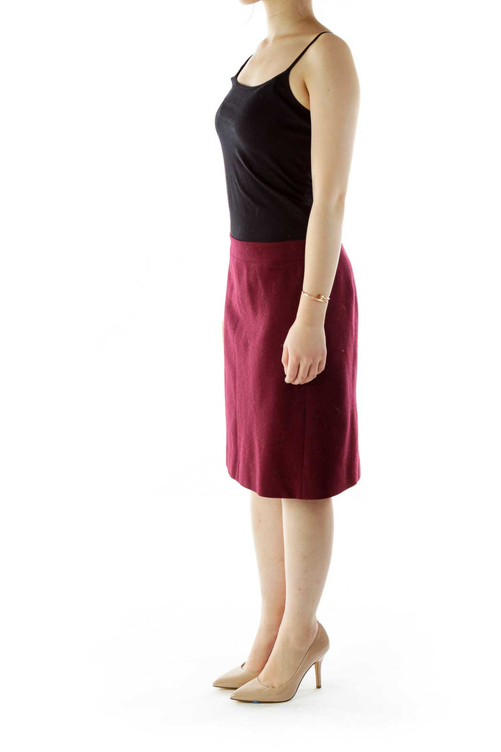 Burgundy Wool Skirt