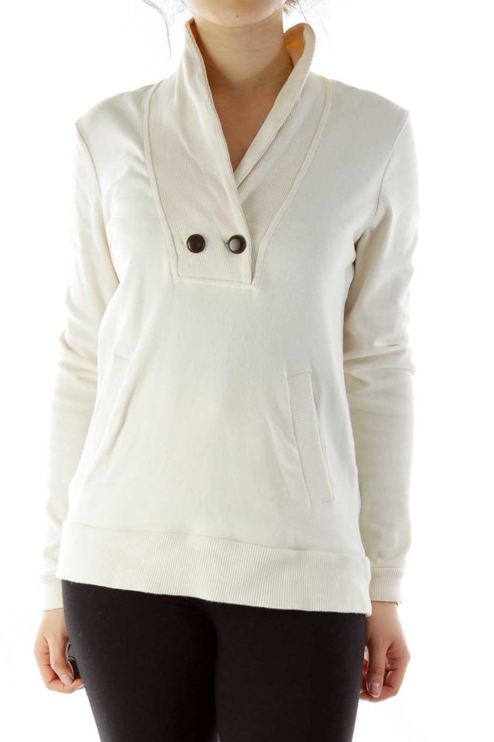 Cream Pocketed Sweater