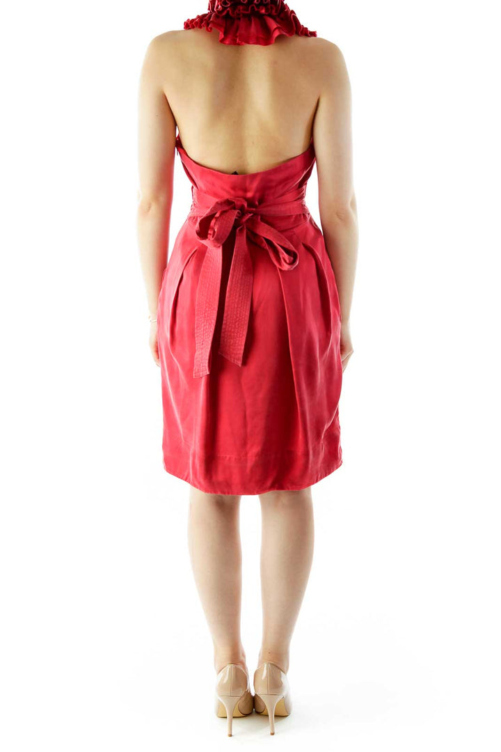 Red Ruffled Cocktail Dress