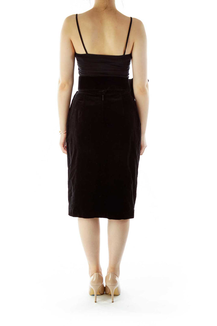 Black Velvet Pencil Skirt