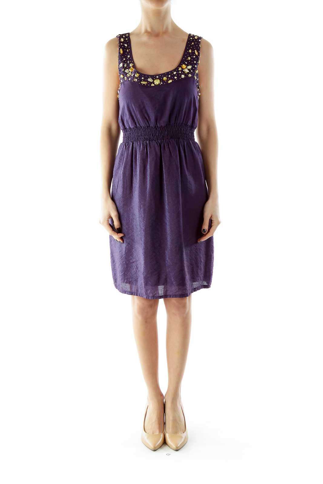 Purple Beaded Day Dress