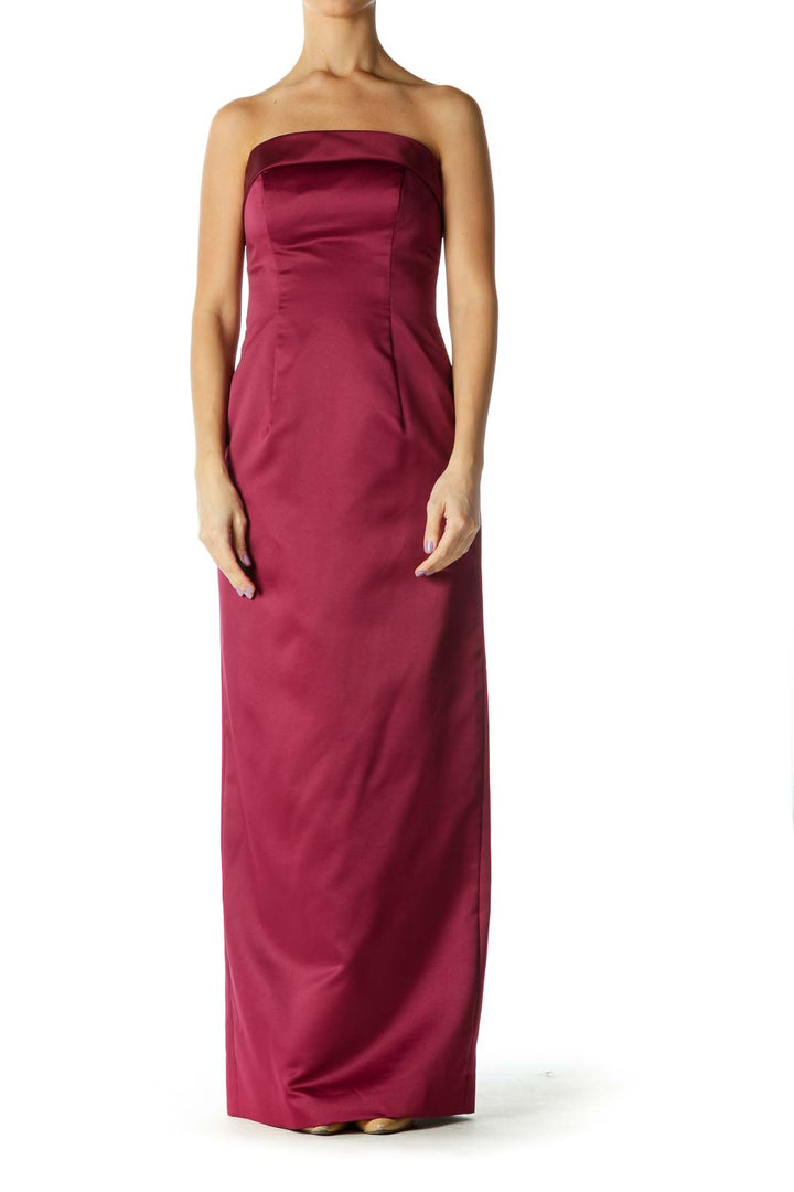 Burgundy Strapless Dress