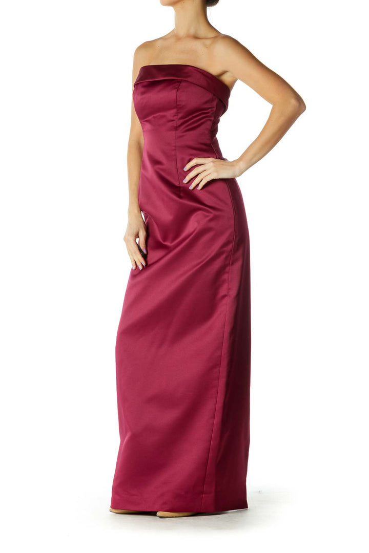 Burgundy Strapless Dress