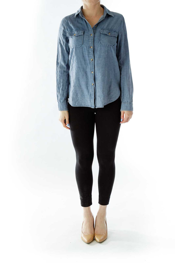 Blue Buttoned Denim Shirt