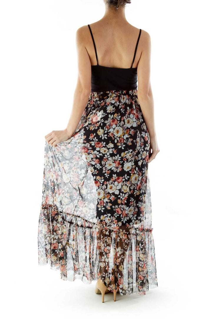 Black Floral Maxi Skirt