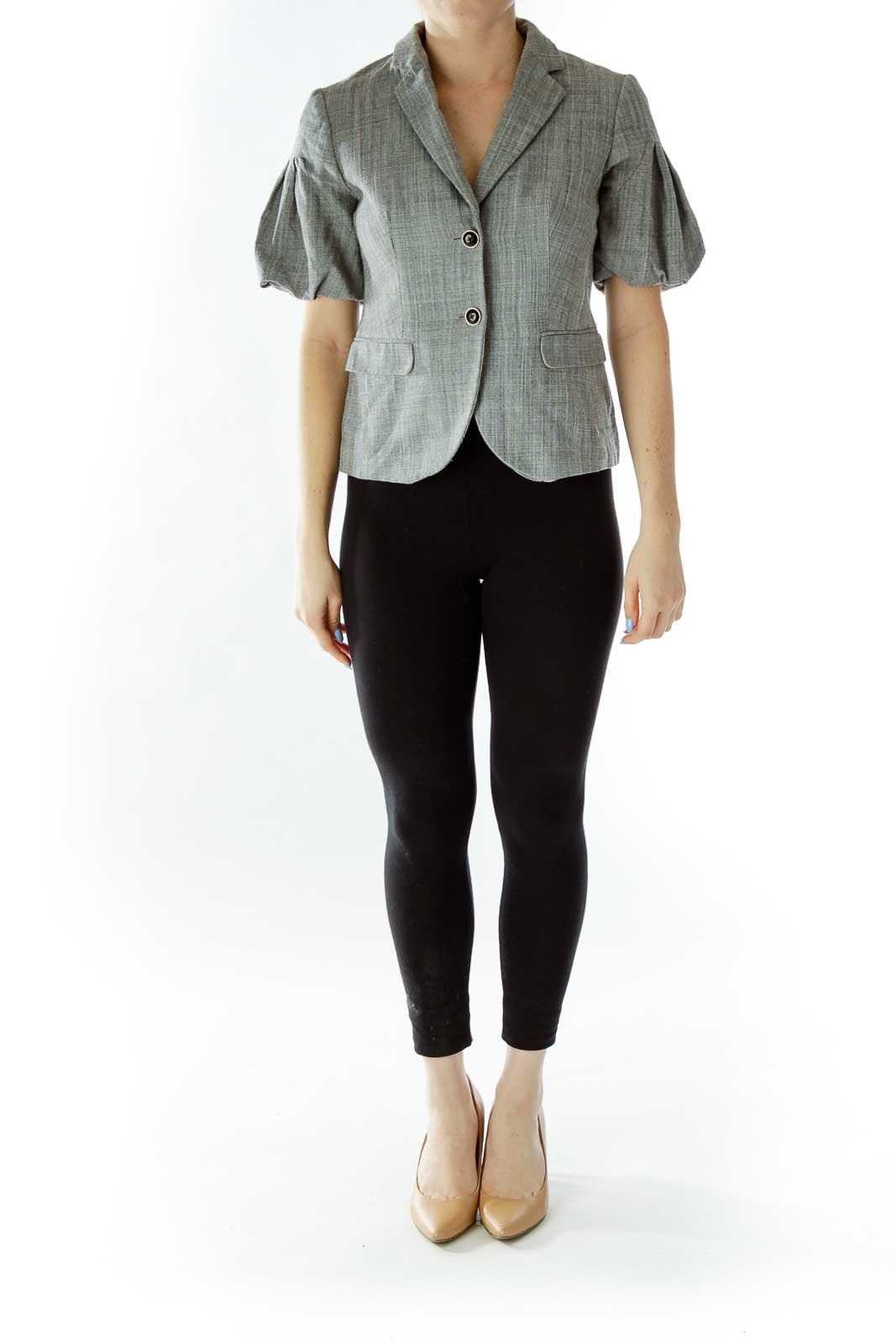 Gray Cropped Blazer