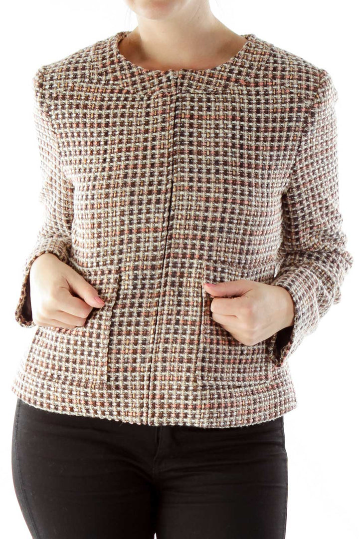 Brown Pink Tweed Jacket