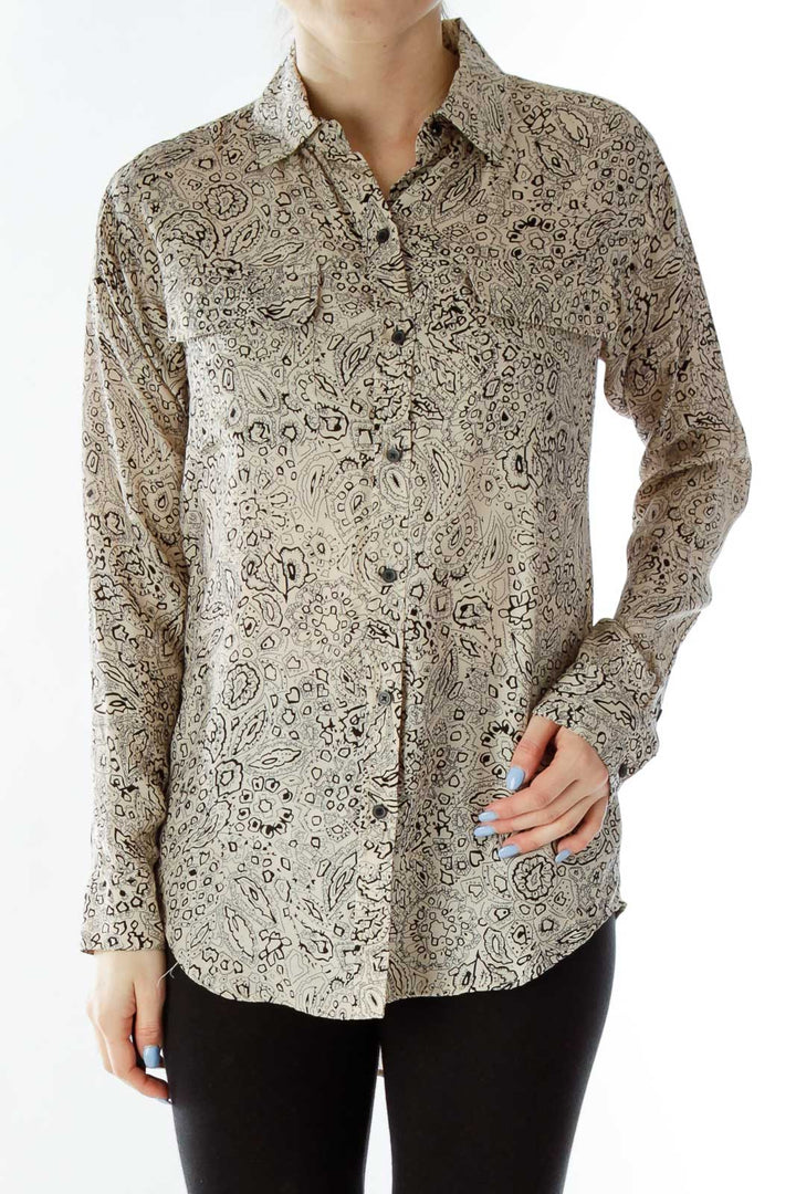 Black Beige Printed Shirt