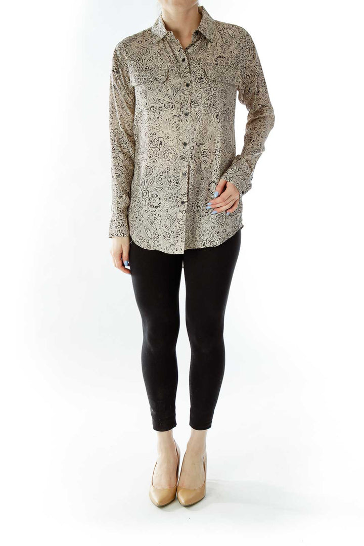 Black Beige Printed Shirt