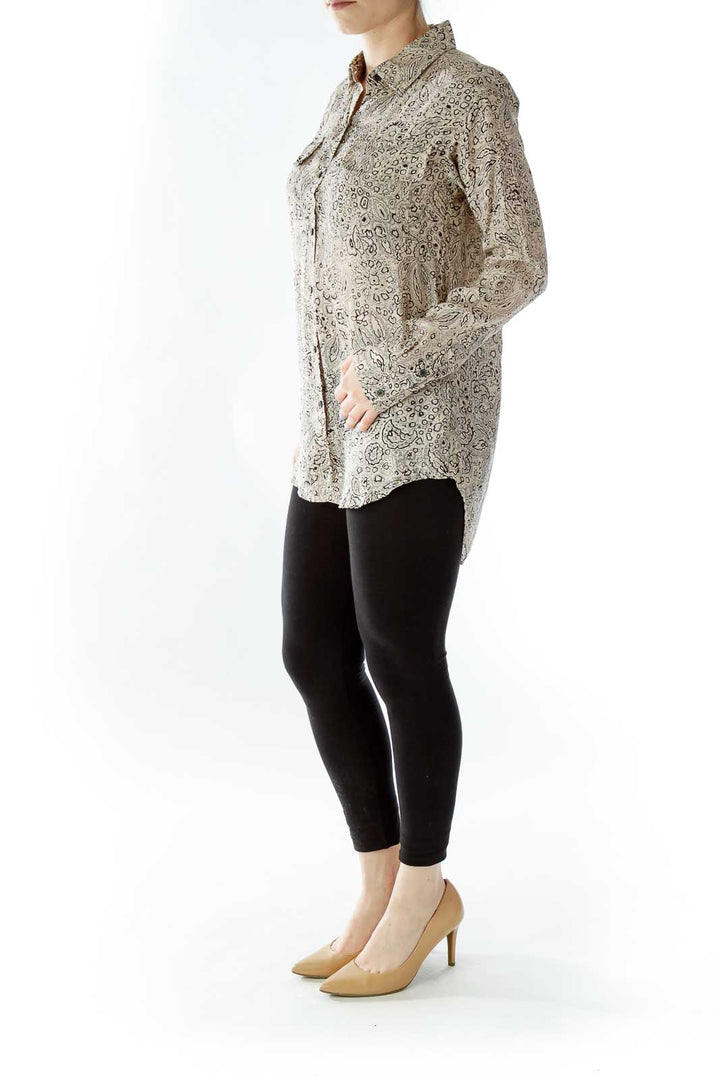 Black Beige Printed Shirt