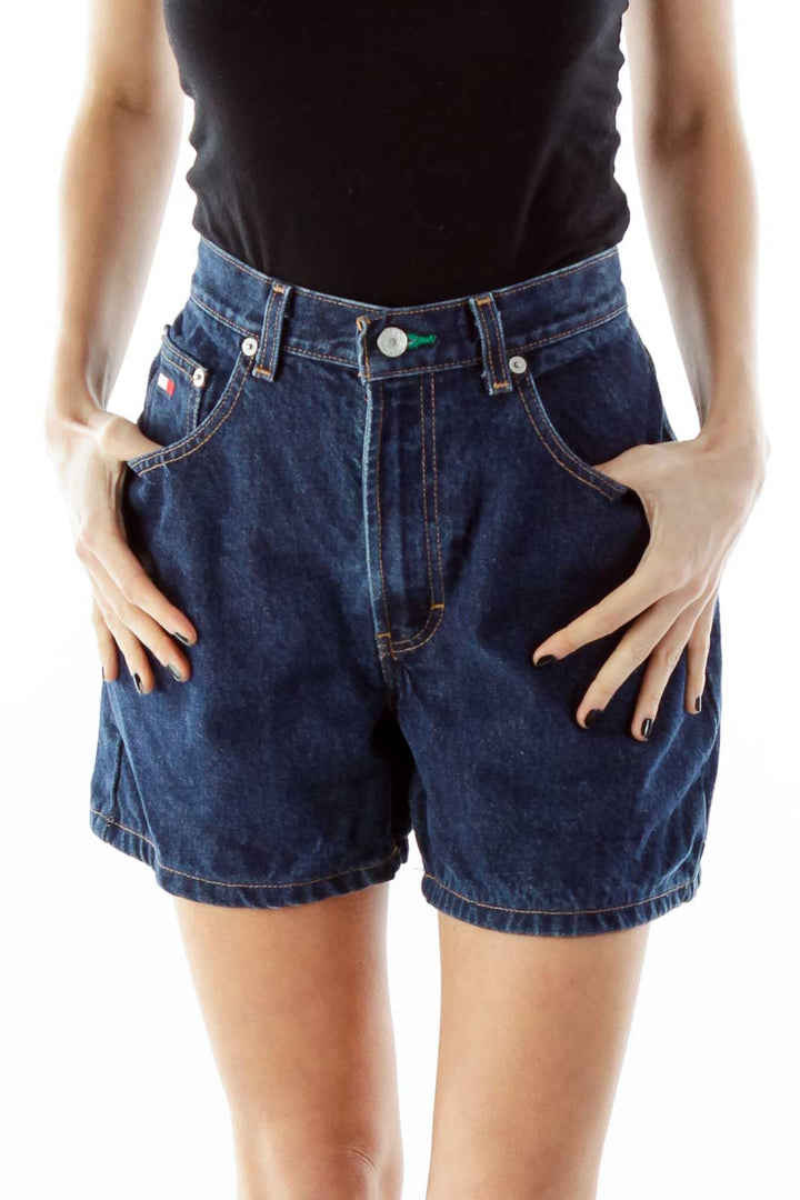 Blue Cropped Shorts