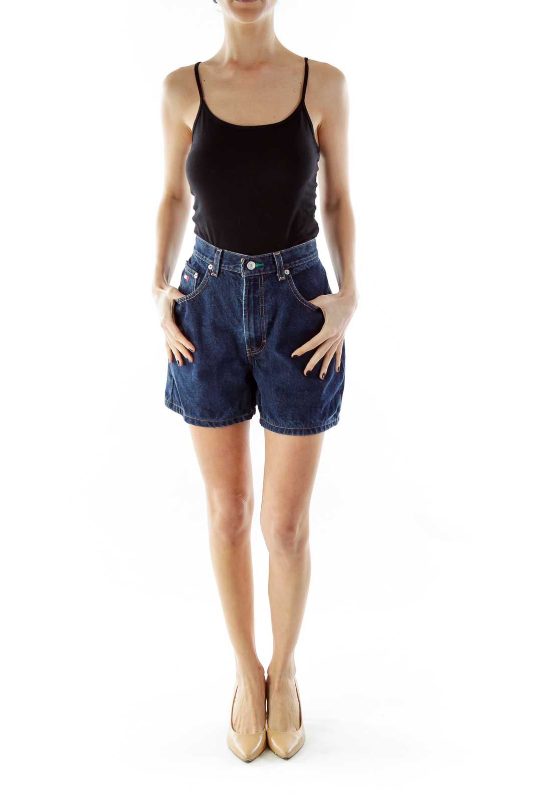 Blue Cropped Shorts