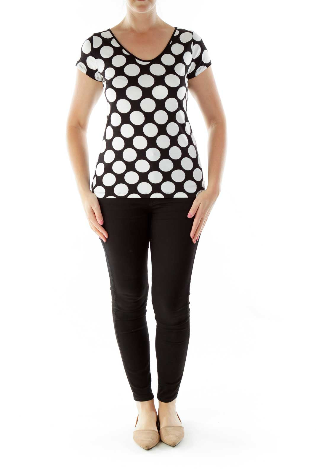 Black White Polka-Dot T-Shirt