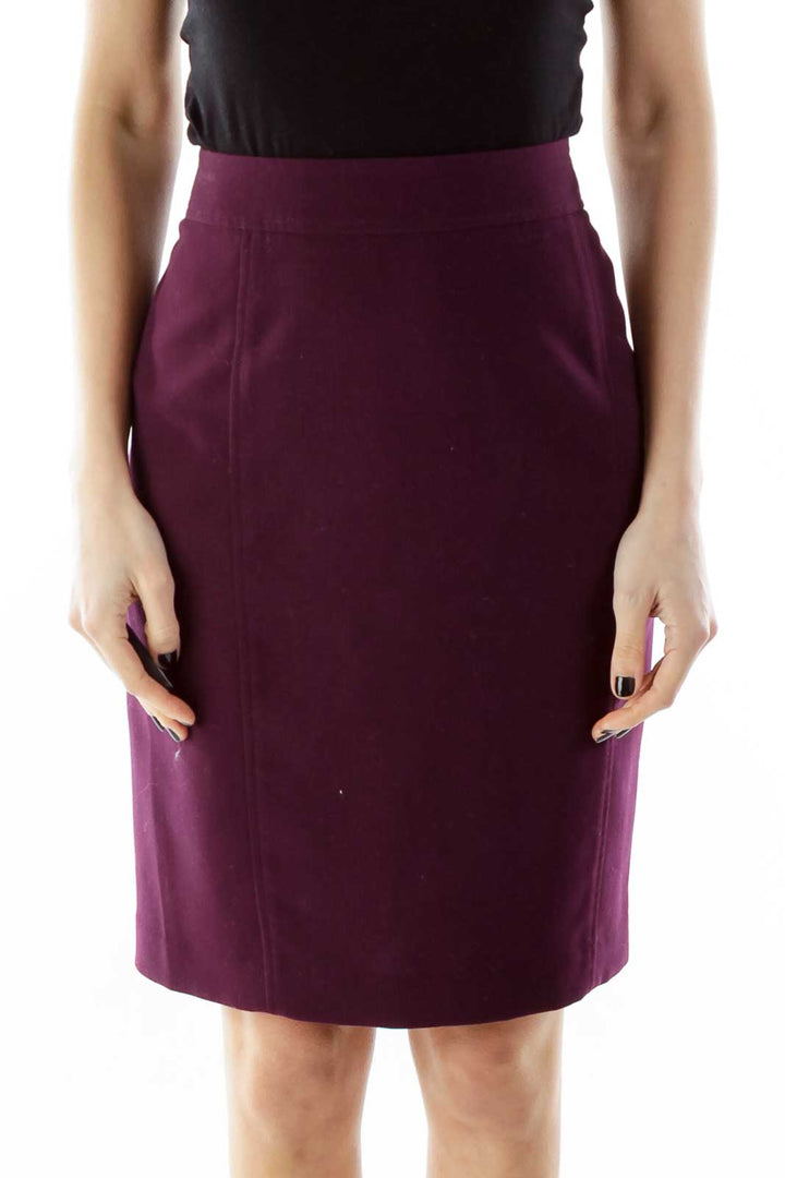 Wine Pencil Skirt