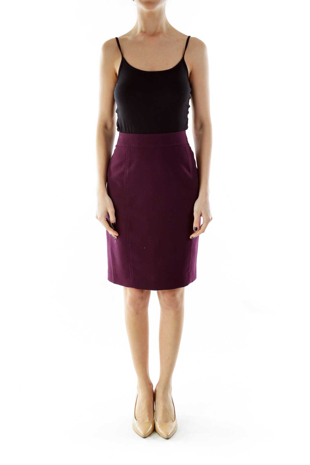 Wine Pencil Skirt