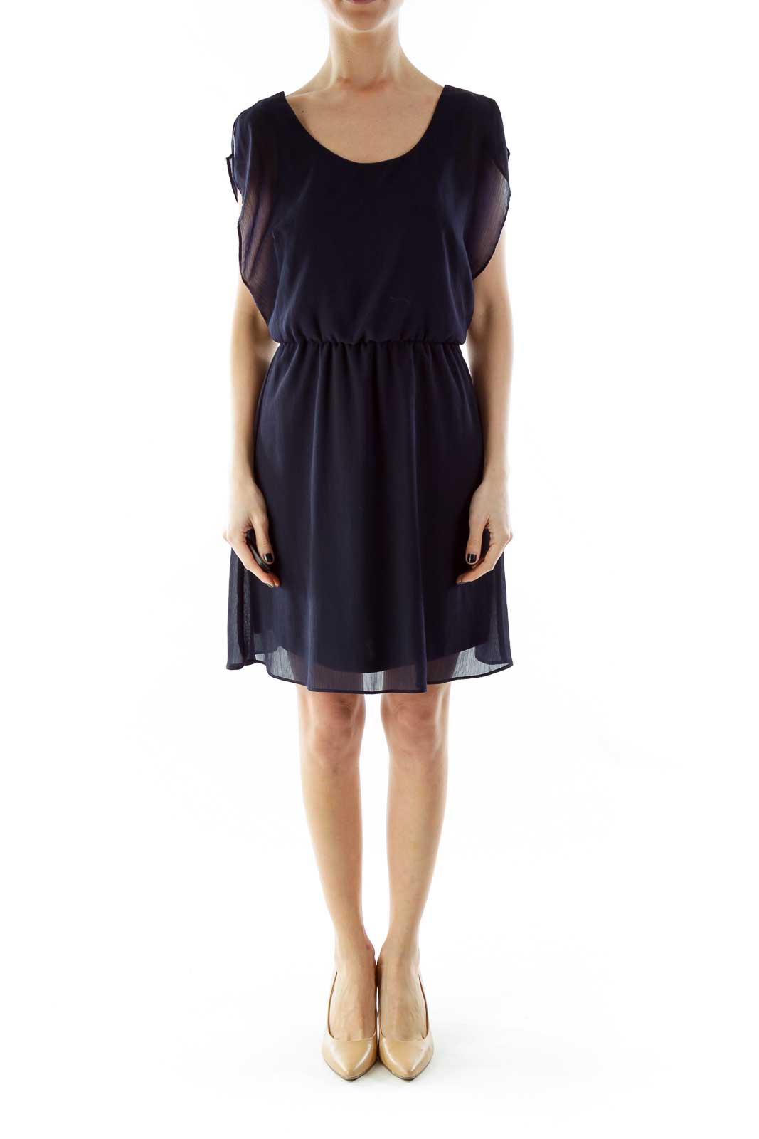 Navy Textured Day Dress