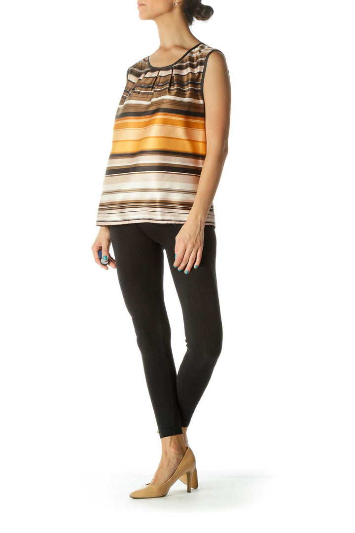 Multicolor Stripped Sleeveless Blouse