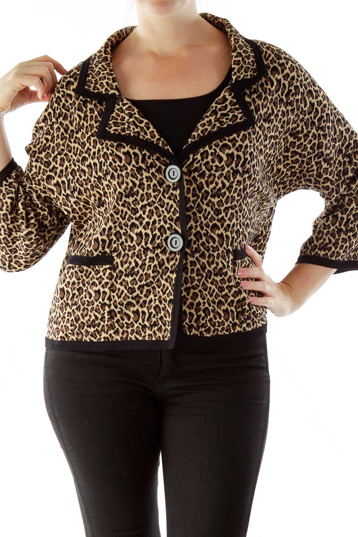 Brown Black Cheetah Blazer