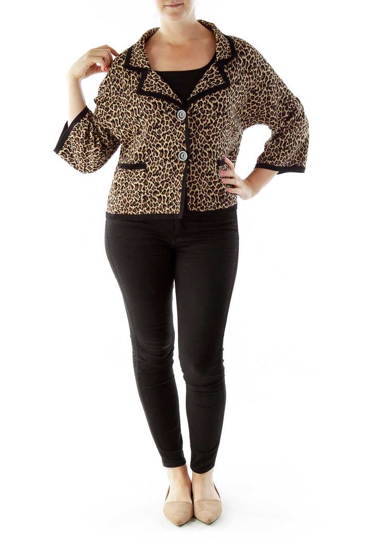 Brown Black Cheetah Blazer