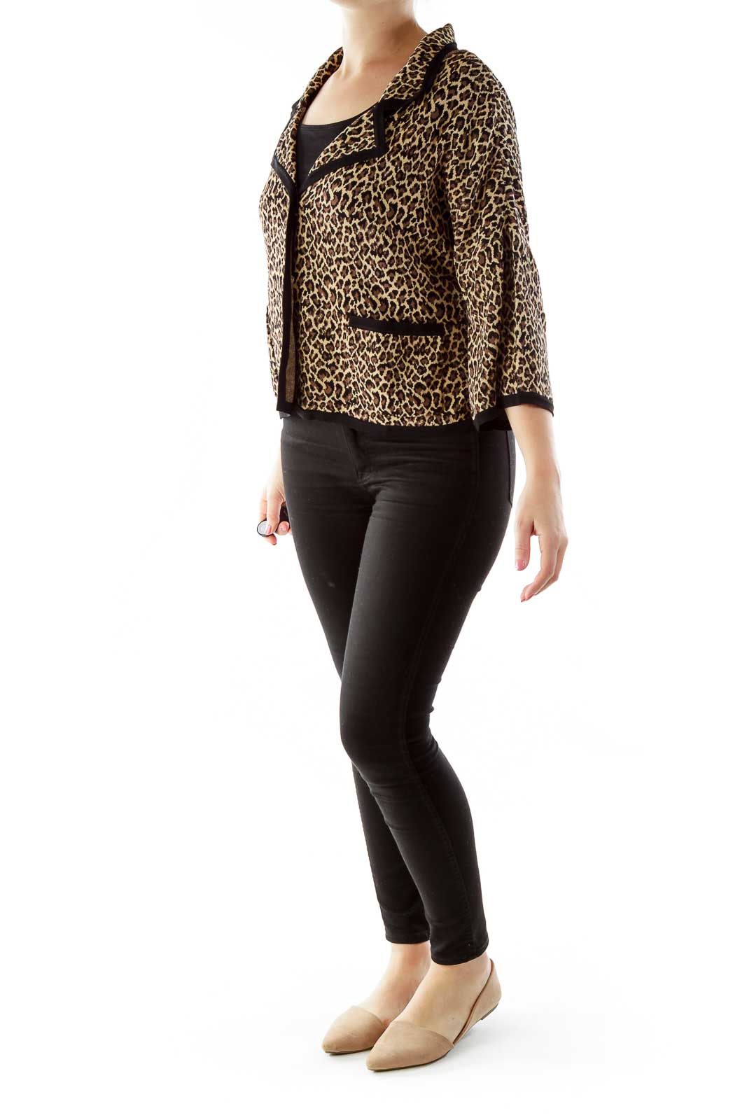 Brown Black Cheetah Blazer