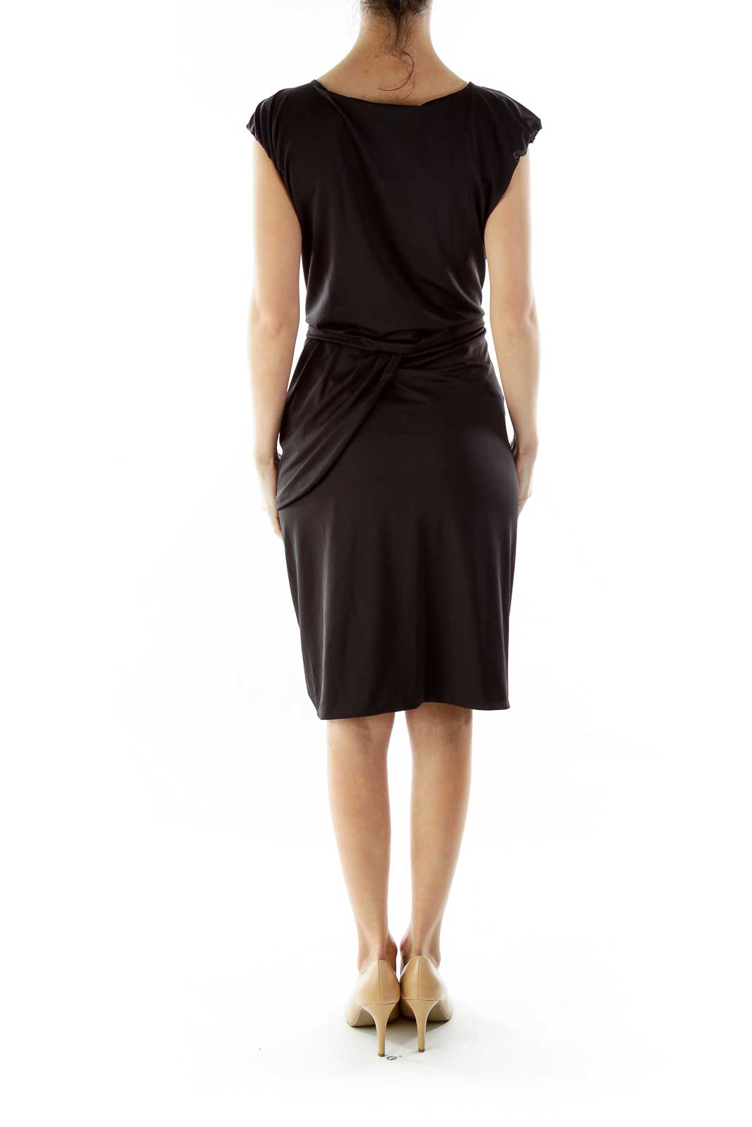 Black Wrap Layered Cocktail Dress