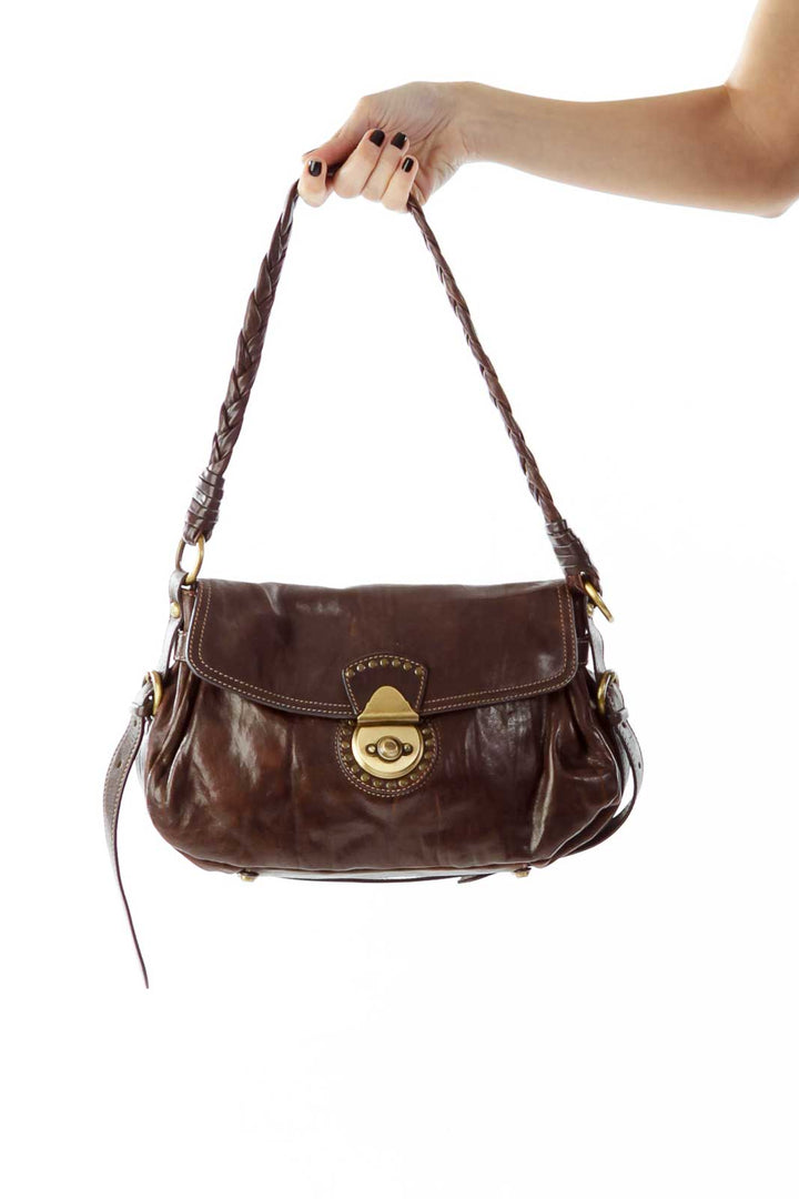 Brown Leather Shoulder Bag