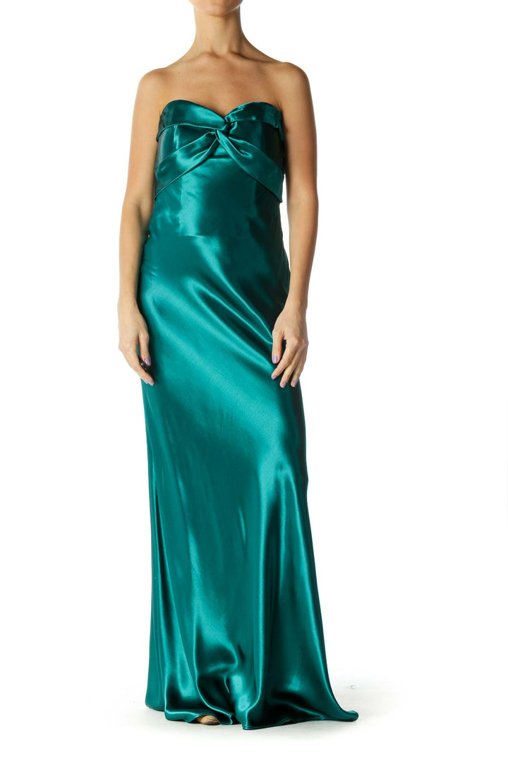 Emerald Strapless Shimmer Evening Dress