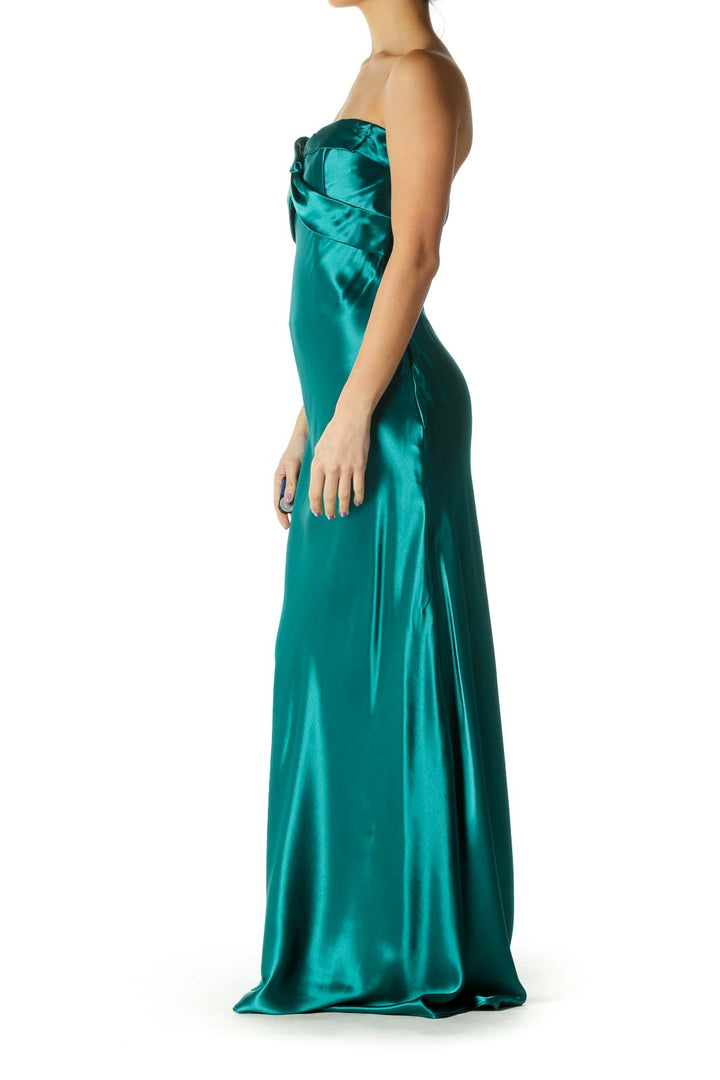 Emerald Strapless Shimmer Evening Dress