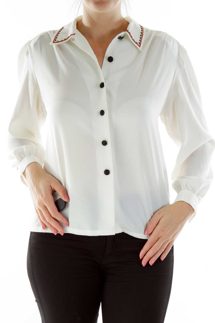 White Embroidered Shirt