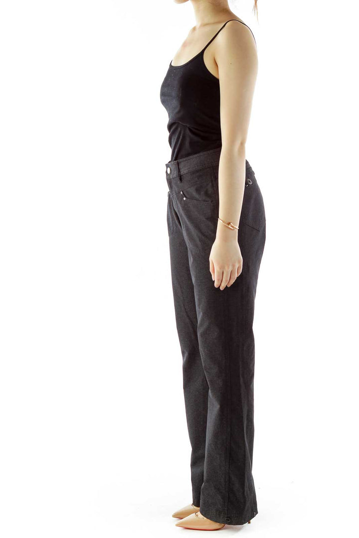 Dark Gray Straight-Leg Pants