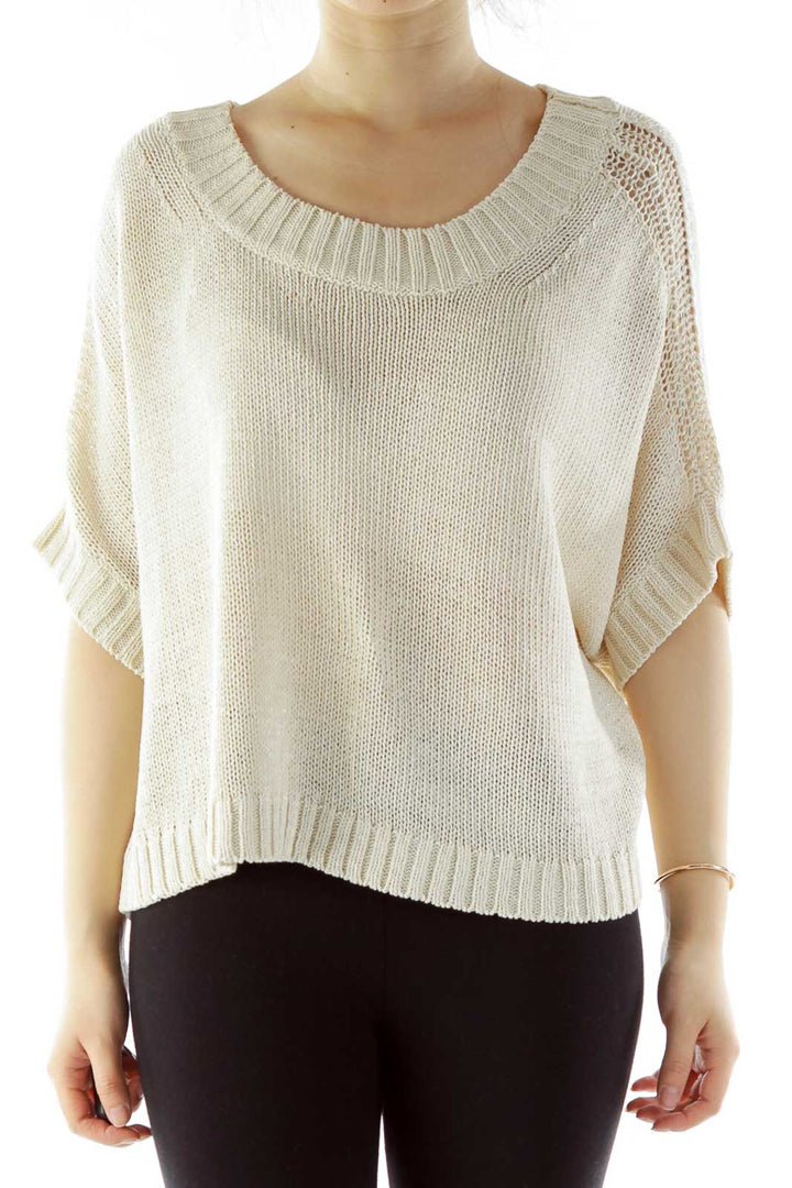 Cream Oversized Knit Top