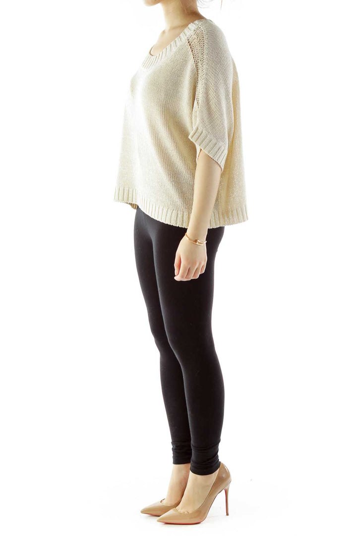 Cream Oversized Knit Top