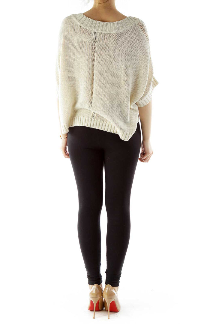 Cream Oversized Knit Top