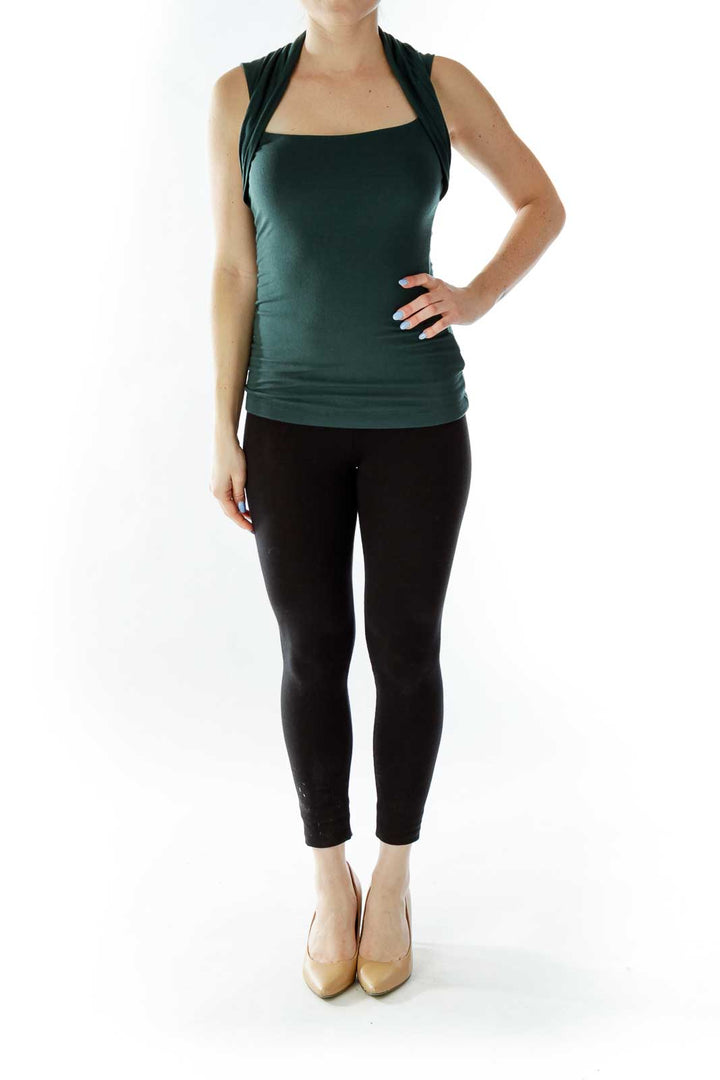 Green Boat Neckline T-Shirt